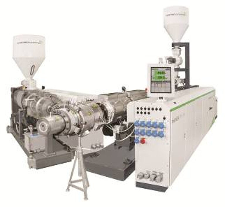 twinEX/conEX Co-Extrusionslösung mit spider 200-3 Rohrkopf (Foto: Battenfeld-Cincinnati)