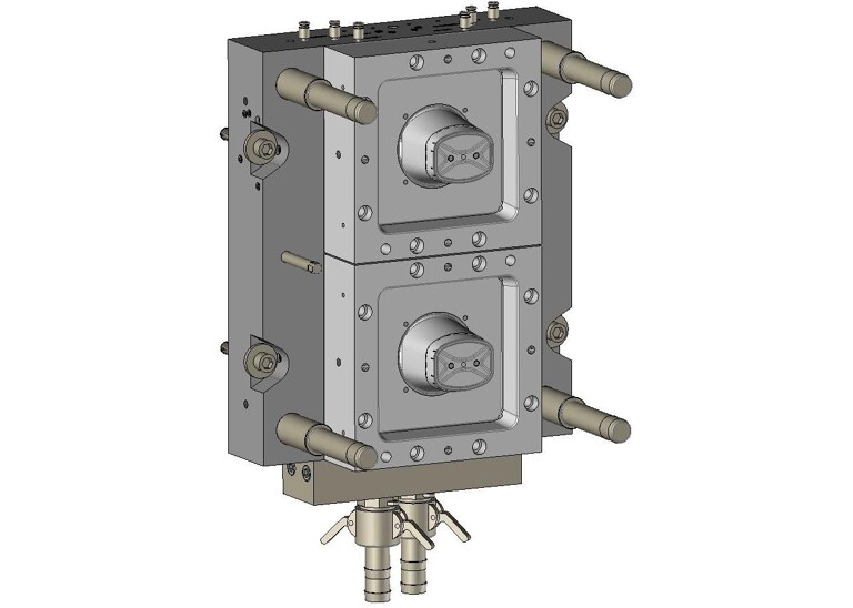 Dünnwandtechnik-Formenbau für IML: Zwei-Kavitäten-Hochleistungsform von Glaroform (Bildquelle: Glaroform AG)