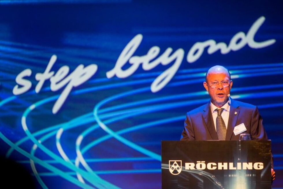 Ludger Bartels, Vorstandsvorsitzender von Röchling, begrüßt die rund 250 Geburtstagsgäste in der Völklinger Hütte. (Foto: fotoduda)