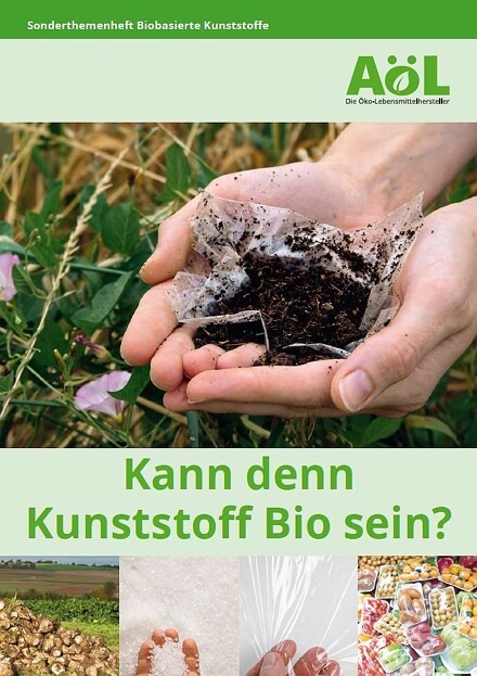 Die Broschüre „Kann denn Kunststoff Bio sein?“ ergänzt das Internettool. (Abb.: AöL) 