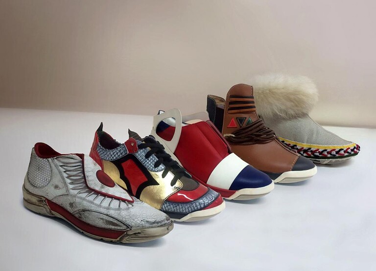 Auf dem Stand der BASF werden preisgekrönte Schuhe präsentiert. (Foto: BASF)