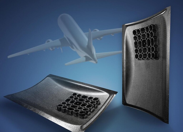 Aus dem Polyethersulfon Ultrason E lassen sich Leichtbau-Sandwichstrukturen für Flugzeugkabinen herstellen. (Foto: BASF)