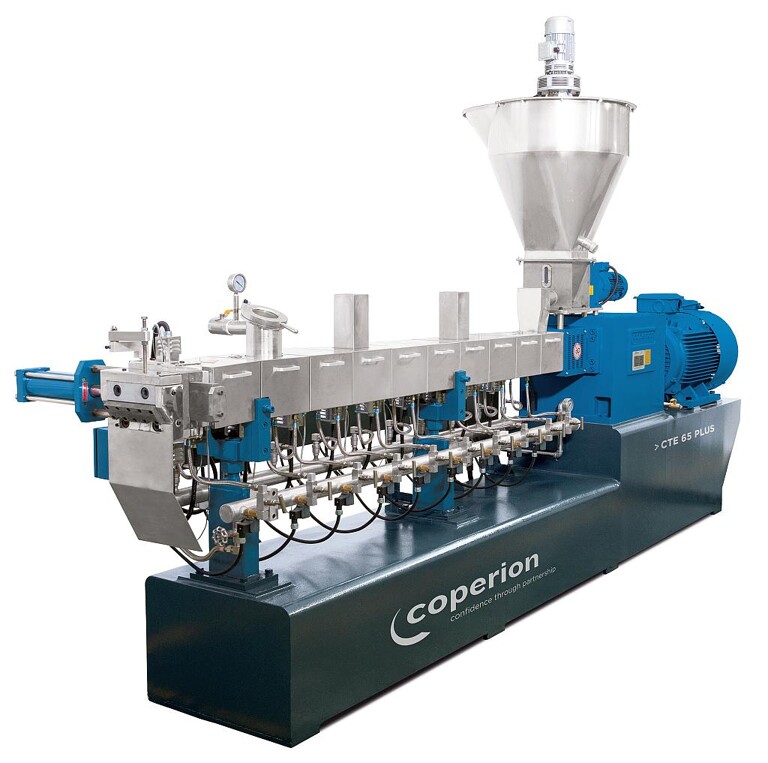 Die Doppelschneckenextruder der neuen Baureihe CTE Plus sind mit neuen, robusteren Getrieben ausgestattet. (Foto: Coperion)