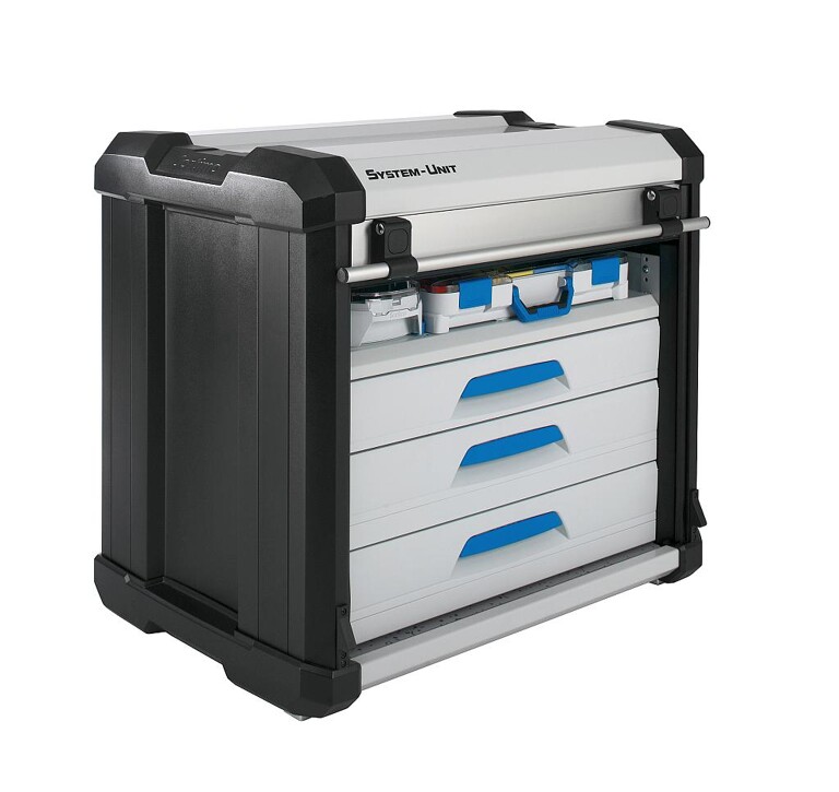 Die neue PUR-Matrix Desmocomp wird für Seitenteile der neuen System-Unit von Sortimo eingesetzt, in der sich die Ladung auf Pick-Ups und Pritschenfahrzeugen gut verstauen lässt. (Foto: Sortimo)