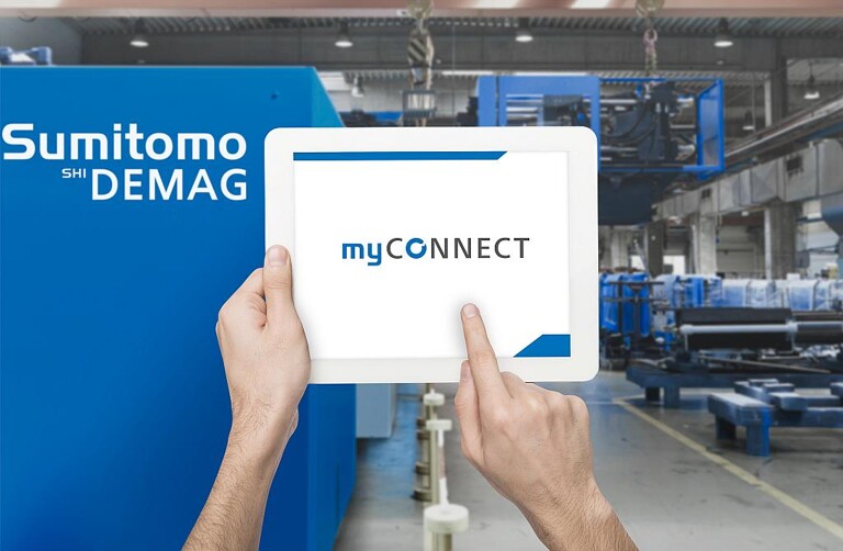 MyConnect bietet Verarbeitern Echtzeit-Visibilität zur Verbesserung der Maschinenverfügbarkeit, Produktivität und Rückverfolgbarkeit. (Foto: Sumitomo (SHI) Demag)