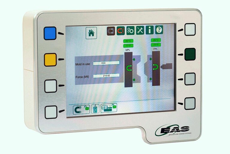 Alle Bedien- und Überwachungsfunktionen des Magnet-Spannsystems werden in einem neuen Touch-Screen-Bedienterminal zusammengeführt. (Foto: EAS)