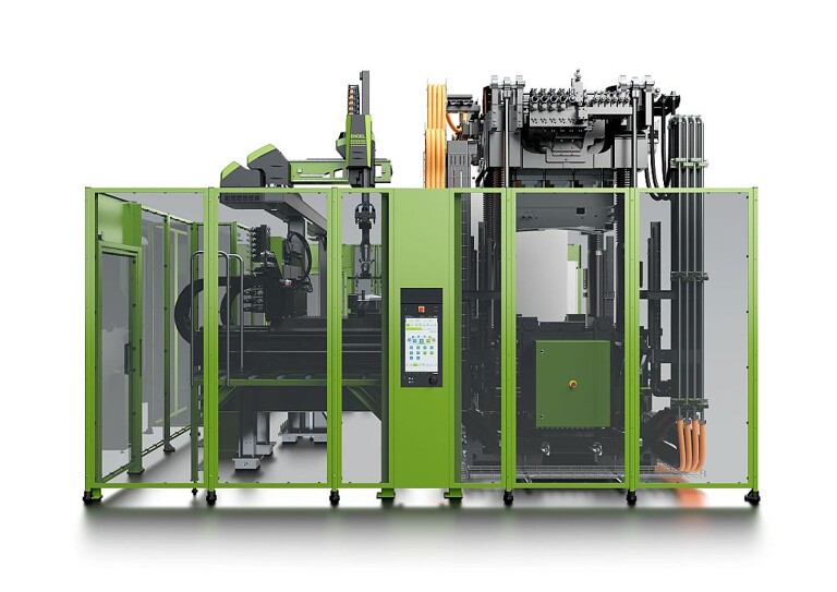 Mit der v-duo-Baureihe hat Engel gezielt für Faserverbundanwendungen eine kompakte und energieeffiziente Maschine für effiziente Fertigungszellen entwickelt. (Foto: Engel)