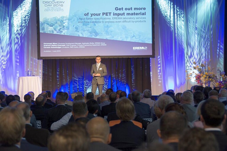 Erema Discovery Day 2016: PET Recycling, Inline Applications & Bottle-to-Bottle. (Foto: Erema)