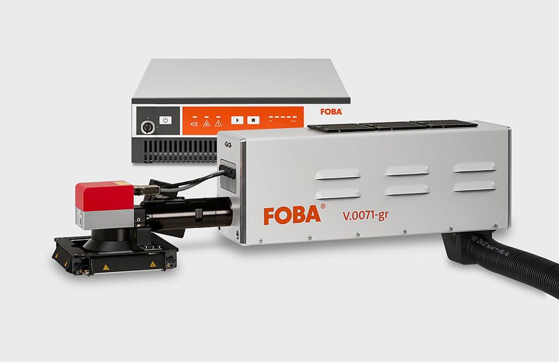 Das Lasermarkiersystem Foba V.0071-gr mit 7 W Leistung entspricht der Laserschutzklasse 4 und wird daher mit Einhausung oder integriert in eine Anlage betrieben. (Foto: Foba)
