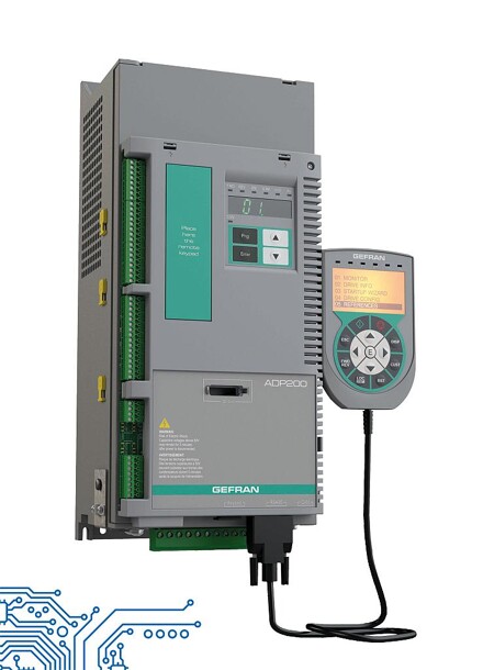 Der Frequenzumrichter ADP 200 ist speziell für hybride Spritzgießmaschinen mit Servopumpe ausgelegt. (Foto: Gefran)