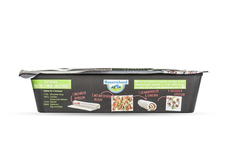Die Kunststoffwanne für den neuen Mozzarella-Wrap soll im Verkaufsregal auffallen. (Foto: Greiner Packaging)