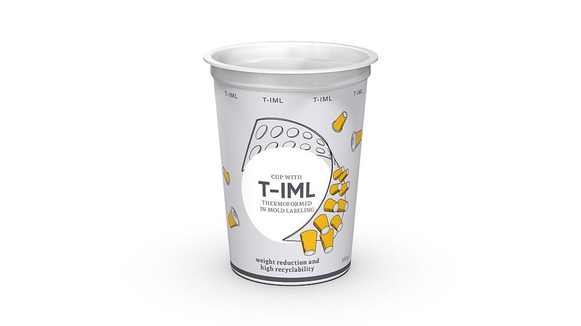 Die T-IML Becher sind eine leichte und optisch attraktive Monomateriallösung. (Foto: Greiner Packaging)