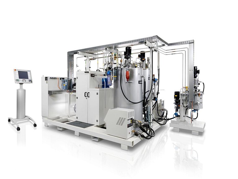 Schnell reagierende Harzsysteme im Hochdruck-Resin Transfer Molding (HD -RTM) sind der Schlüssel für kurze Zykluszeiten, etwa für den Seitenrahmen des i3, hergestellt auf Reaktionstechnikanlagen. (Foto: Krauss Maffei)