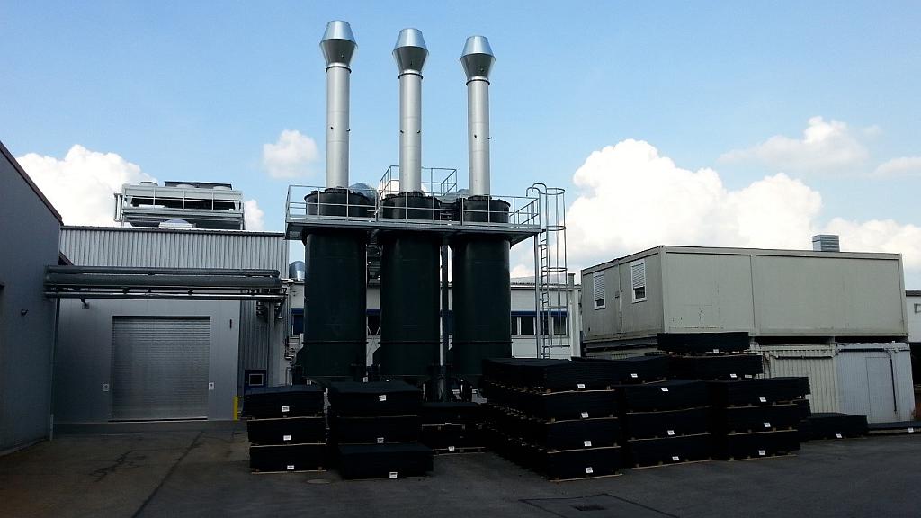 Aktivkohlemodule als Endstufe zur Gas und Geruchsascheidung. (Foto: KMA)