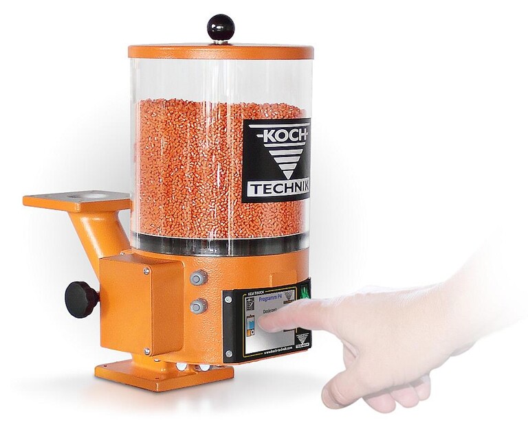 KEM-Direkteinfärbgerät von Koch mit neuer Steuerung über Touch-Panel auf einem AZ-3-Flansch aus dem Baukastensystem des Unternehmens. (Foto: Koch)