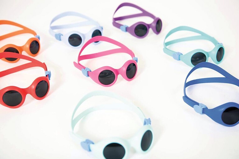 Neuartige Sonnenschutzbrille BabyPyke mit flexiblem Gestell aus leichtfließendem TPE. (Foto: Pyke)