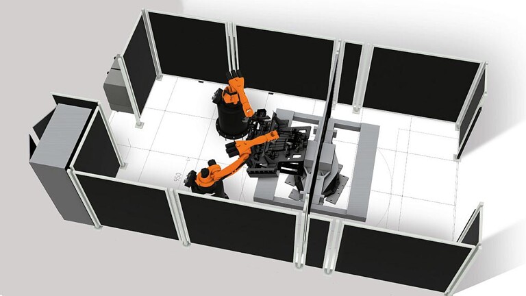 Mit der Simulationssoftware können Details und Abläufe von Roboterapplikationen schon vor der Inbetriebnahme realistisch simuliert werden. (Abb.: Kuka)