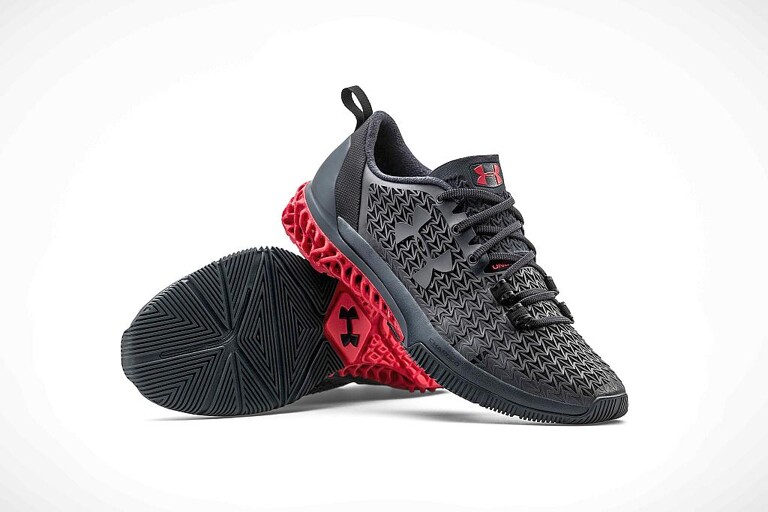 Weltweit erster kommerzieller Sportschuh mit gedruckter Mittelsohle aus TPU-Pulver. (Foto: Lehmann&Voss&Co.)
