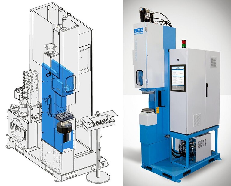 LWB-Steinl wird auf der K 2016 die Vertikal-Version der Mikro-Spritzgießmaschinen mit C-Rahmen-Schließeinheit vorstellen. (Abb./Foto: LWB-Steinl)