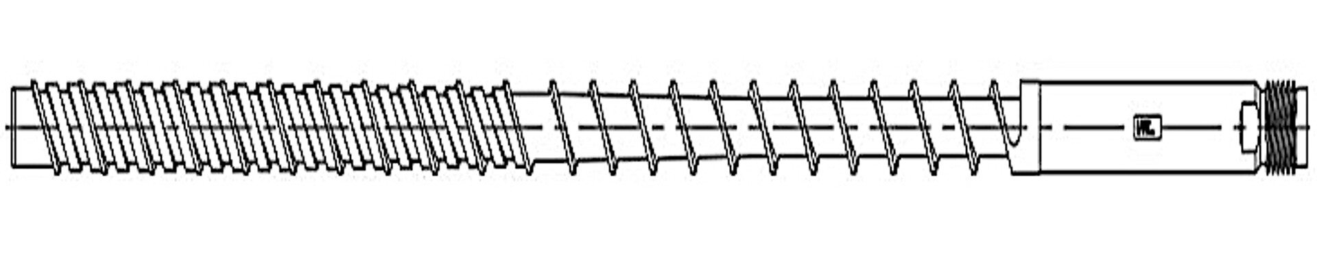 Das Hauptmerkmal der Maxi Melt-Extreme-Schnecke ist der 8- bis 10D lange Mischer mit um jeweils um 90° versetzten elliptischen Mischelementen. (Abb.: Maxi Melt)