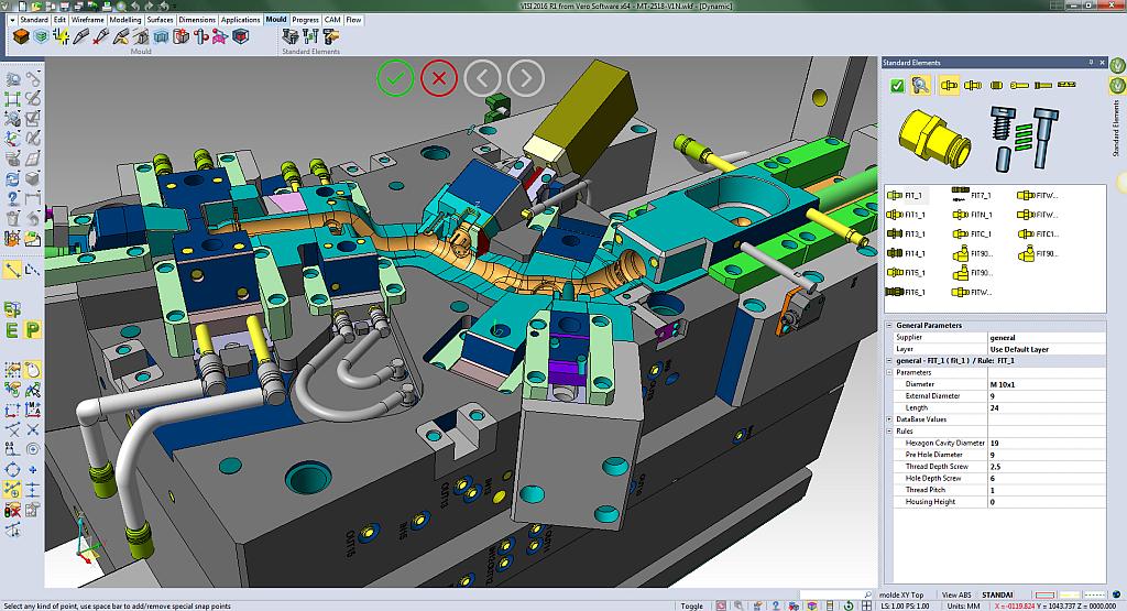 Optimiertes Kühlkanalmanagement in Visi Mould 2016 R1. (Abb.: Mecadat)