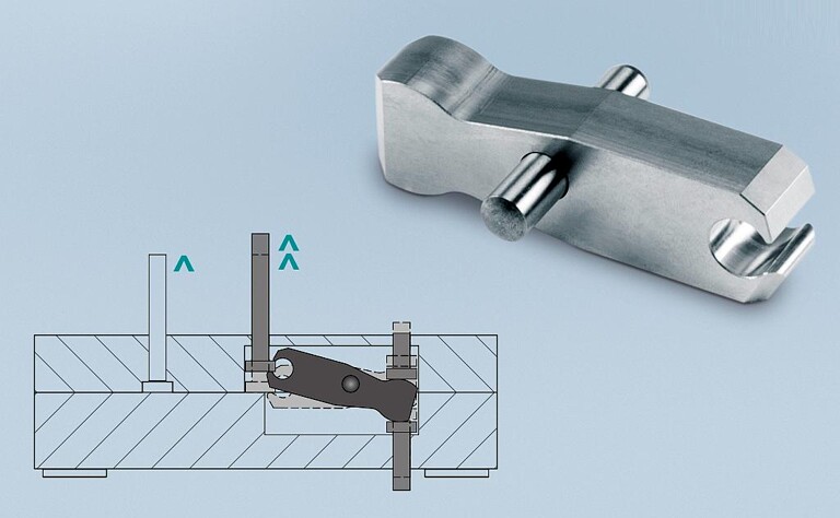 Der kompakte Auswerfer-Beschleuniger E 1522 hilft, komplexe Spritzgießteile sicher zu entformen. (Foto: Meusburger)