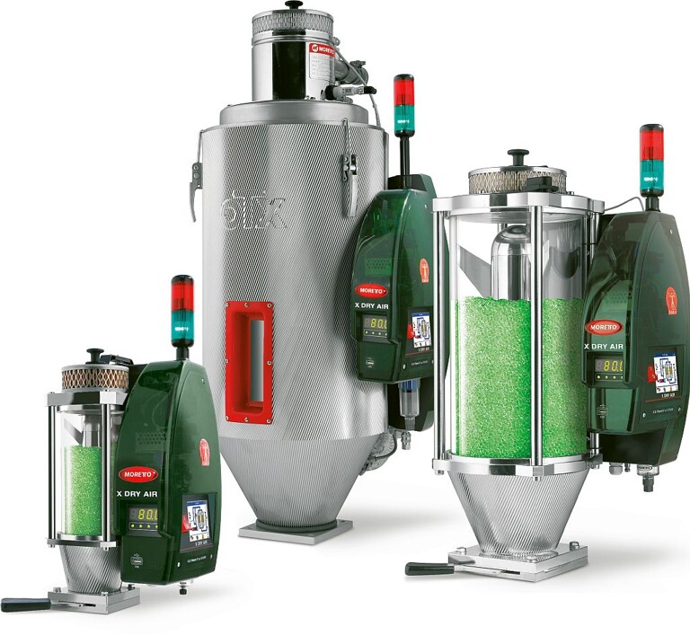 Die überarbeiteten Minitrocknern Dry Air sind für die Entfeuchtung von kleinen Materialmengen geeignet. (Foto: Moretto)