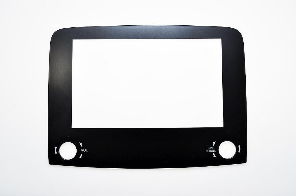 Fiat 500 Display-Blende, PC Hard Coat Folie rückseitig mit Noriphan XMR bedruckt. (Foto: Pröll)