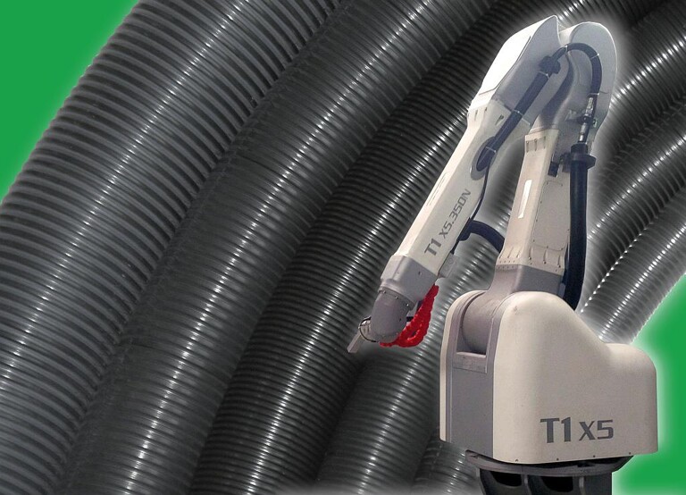 Kabelschutz-Wellrohre aus Bio-Polyamid erreichen im kontinuierlichen Roboterbetrieb mit hoher Biegewechselbeanspruchung eine signifikant lange Lebensdauer. (Foto: Reiku)