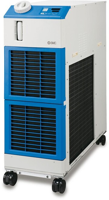 Mit einer Kühlleistung von 9 kW runden die neuen Kühl- und Temperiergeräte der Serie HRS090 das Sortiment nach oben ab. (Foto: SMC)