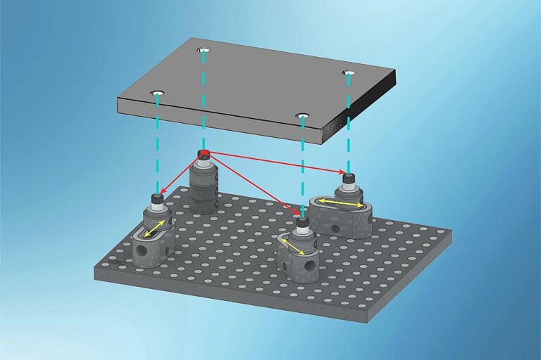 Das FCS-Spannsystem ist eine Prozesskettenlösung, die neben den flexiblen Spannmöglichkeiten zur erheblichen Reduzierung der Rüstzeiten beiträgt. (Abb.: Strack Norma)