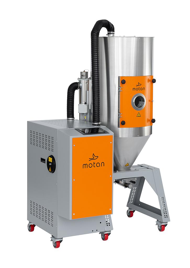 Der neue Luxor SG mit Trockenlufttrockner SG für Kunststoffgranulat. (Foto: Motan)