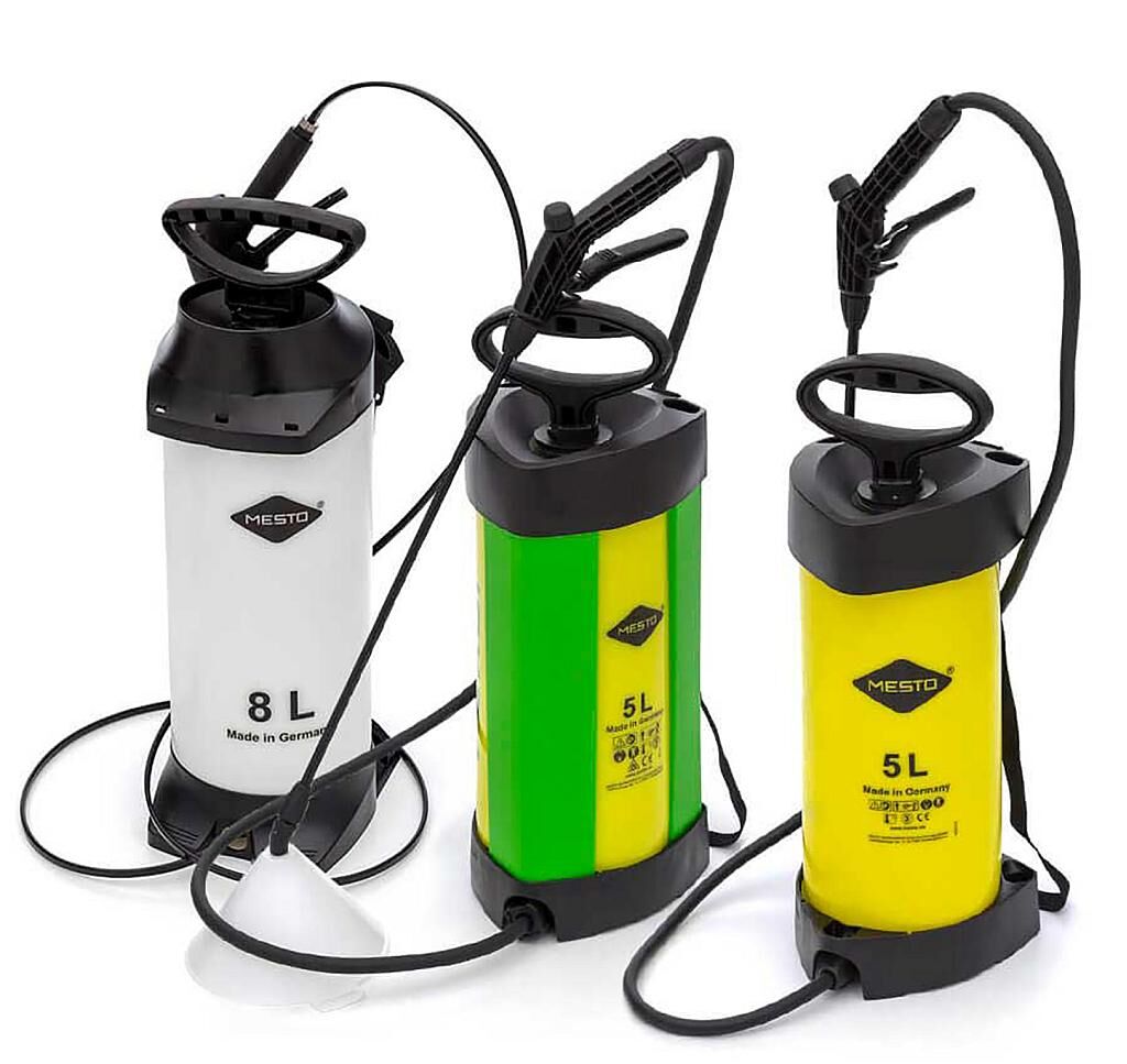 Fertige Drucksprühgeräte 3 bar. (Foto: Mesto)