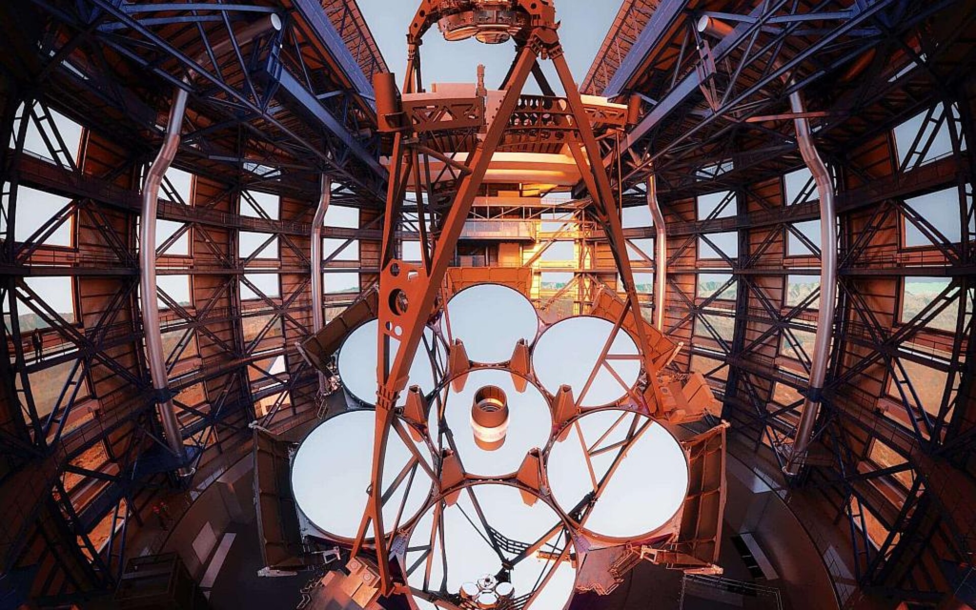 Das Giant Magellan Telescope soll 2029 in der Atacama-Wüste im Hochland von Chile fertig gestellt sein. (Abb.: Giant Magellan Telescope - GMTO Corporation)