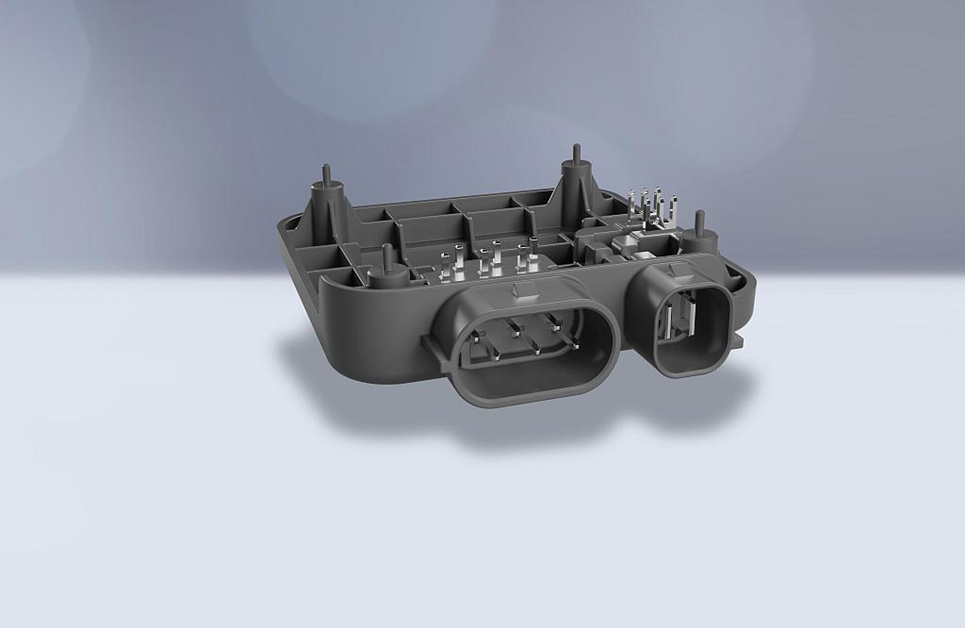 Auch für komplexe Produkte wie diesen Connector bietet Barlog Plastics umfassende Erfahrung und Simulationsmethoden zum Umspritzen von Metalleinlegern. (Foto: Barlog Plastics)