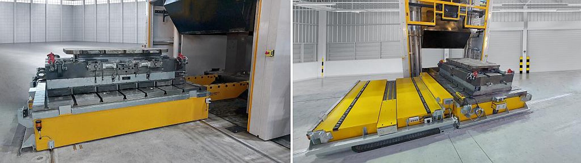 Zum Transport von schweren Werkzeugen und Formen bis 40 t hat Römheld einen neuen, schienengeführten Wechseltisch auf den Markt gebracht. (Foto: Römheld)