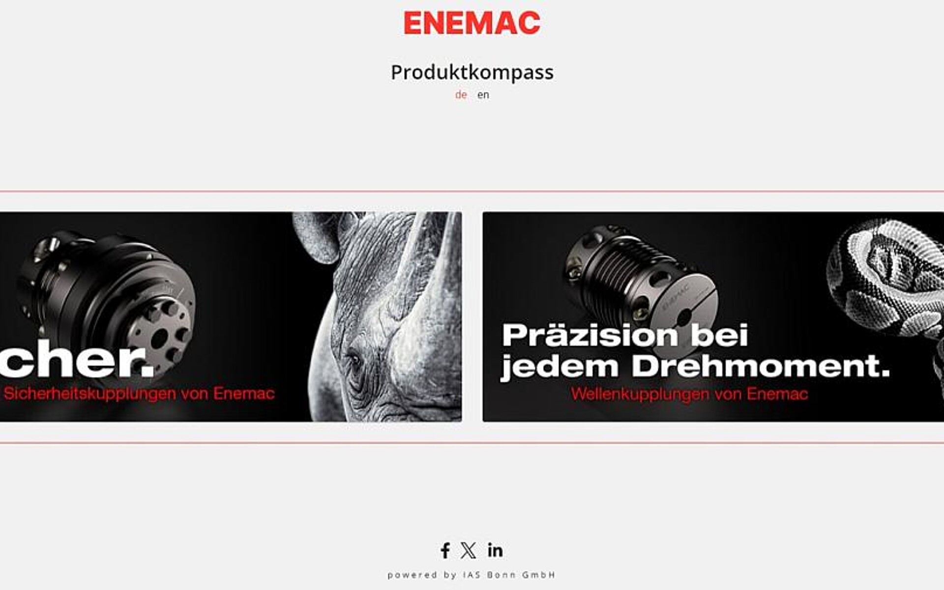 Der neue Produktkompass führt schnell zum gesuchten Ergebnis. (Abb.: Enemac)