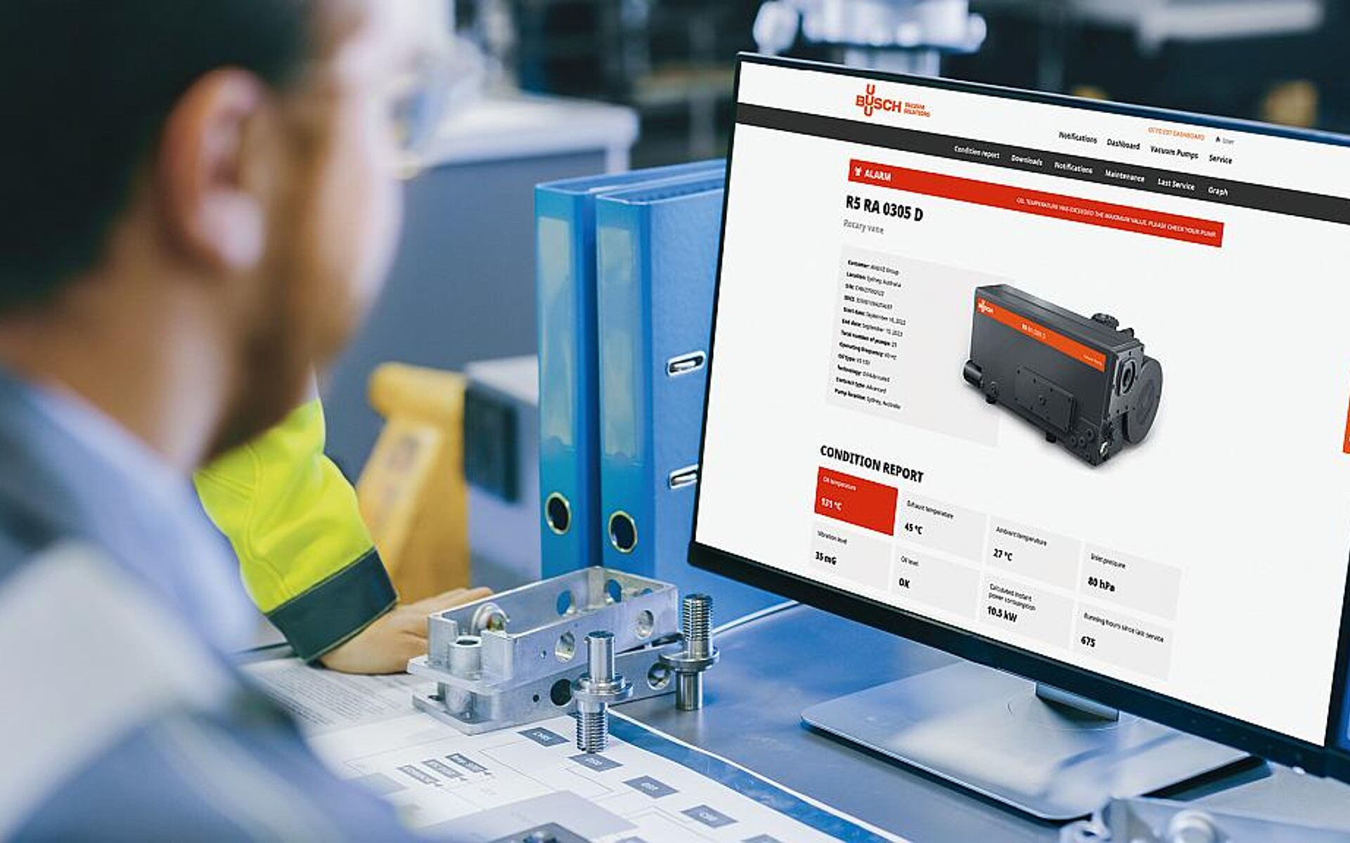 Das über PC oder mobile Geräte zugängliche IoT-Dashboard bietet eine benutzerfreundliche Schnittstelle für eine umfassende Systemüberwachung. (Foto: Busch Vacuum Solutions)