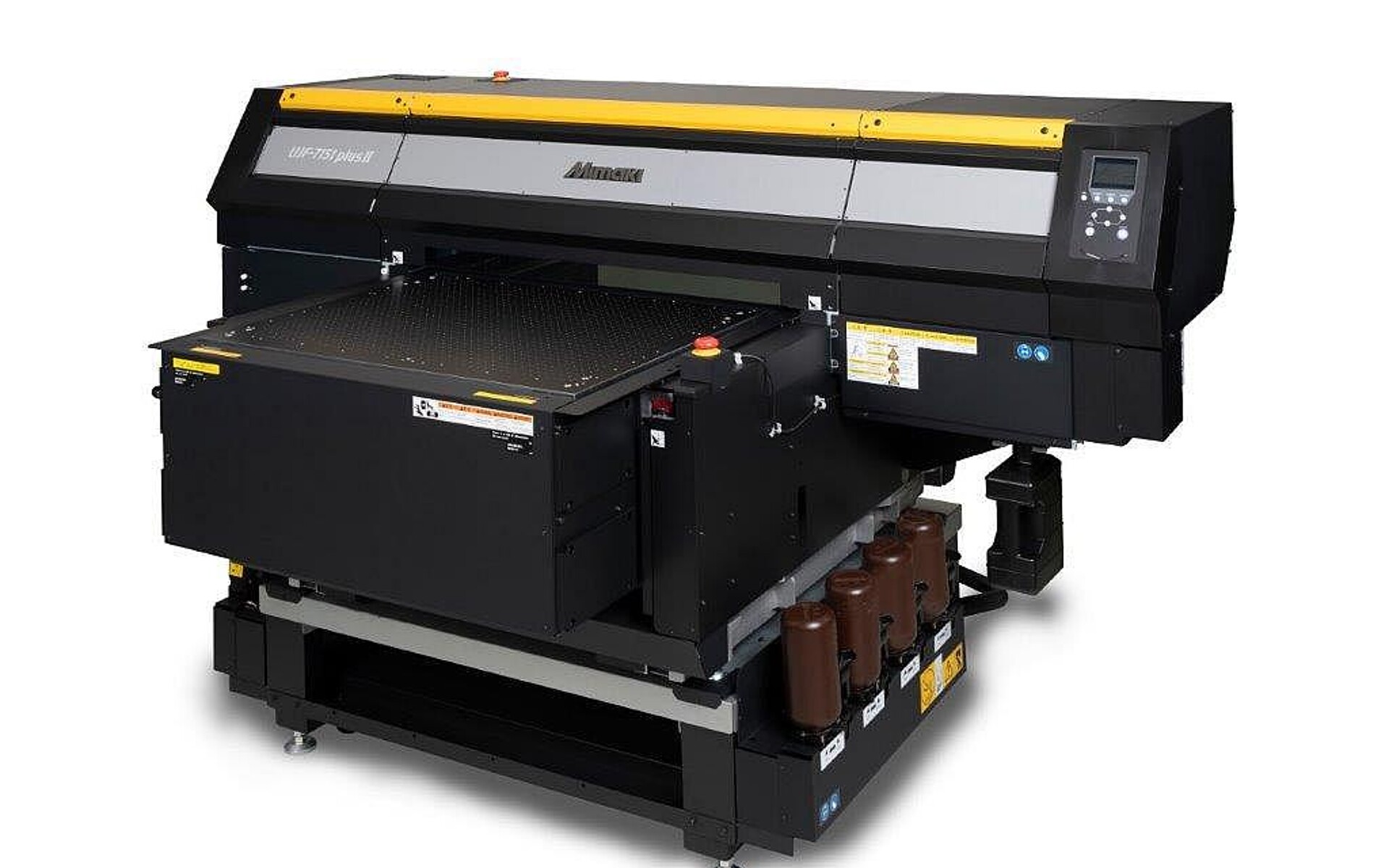 Der Desktop-Drucker Mimaki UJF-7151 plus II eignet sich für die kleinformatige, direkte Bedruckung mit UV-Tinten. (Foto: ECS)