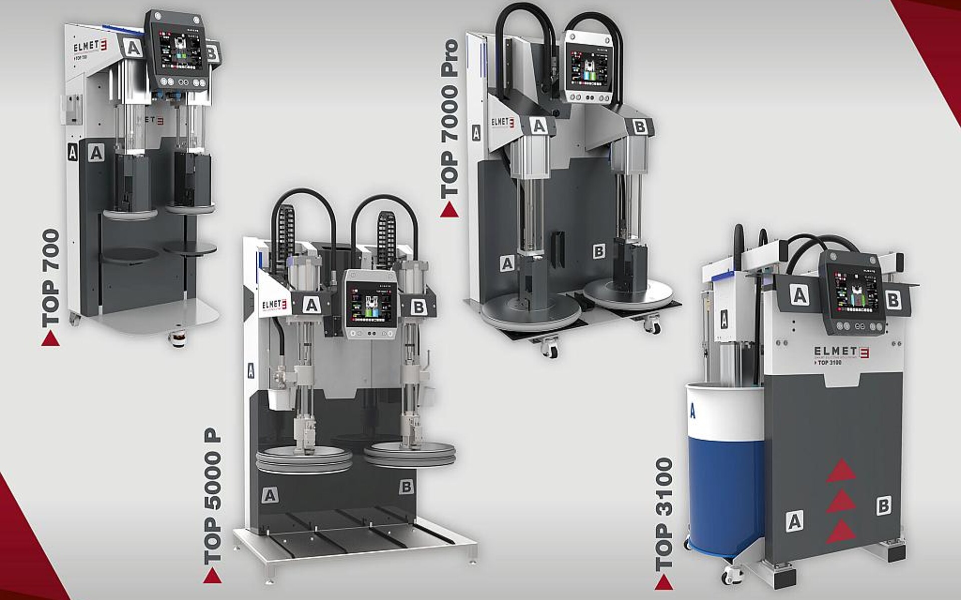 Zusammen mit dem Top 3100 bietet Elmet jetzt vier Dosiersysteme an, die mit unterschieldichen Ausstattungen anwendungsspezifische Anforderungen erfüllen. (Foto: Elmet)