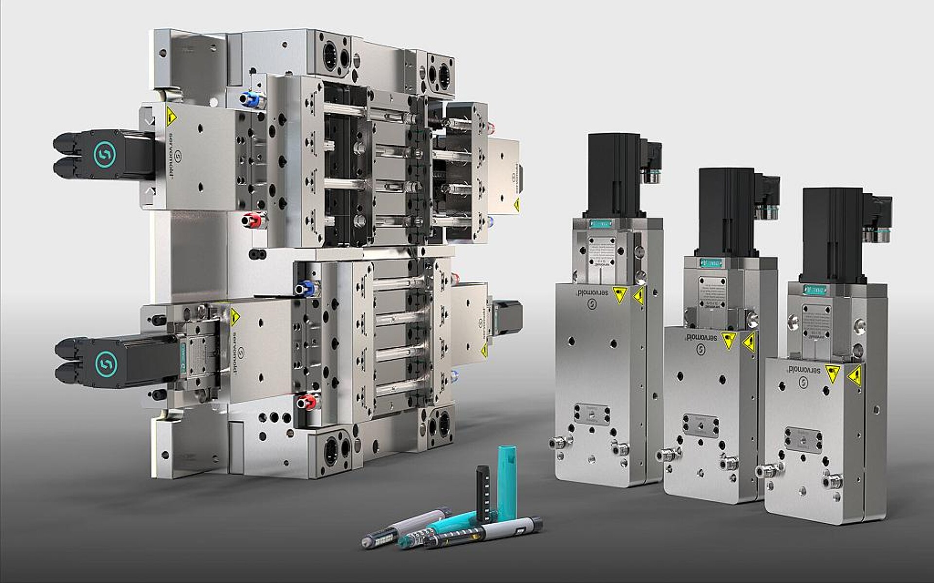 Die neue, mikrometergenaue SLY-Kernzugeinheit, komplett montiert und in verschiedenen Konfigurationen erhältlich. (Foto: Servomold)