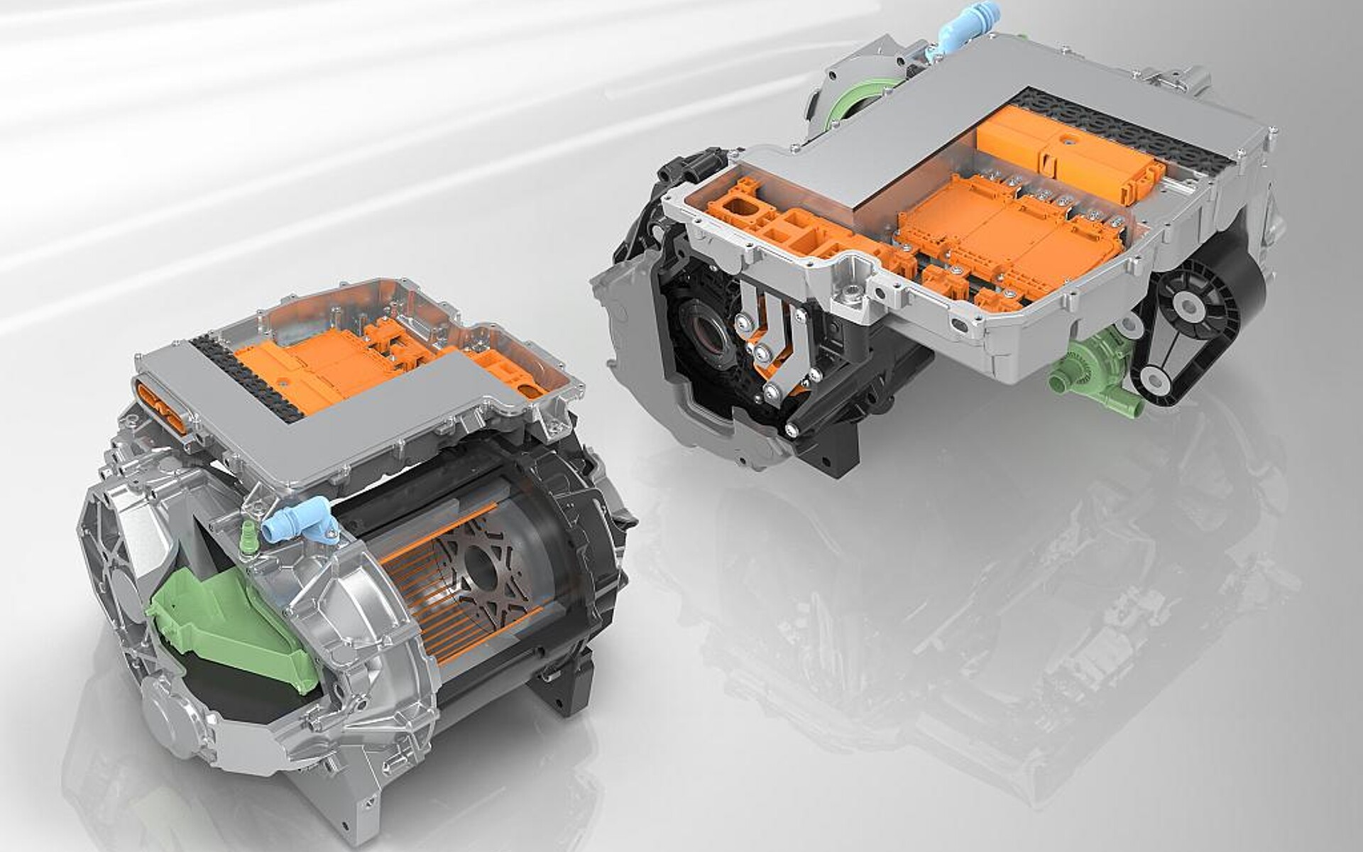 Am Messe-Stand zeigt der Demonstrator eines Elektroantriebs das breite Materialangebot der BASF für E-Motor-Anwendungen. (Foto: BASF)
