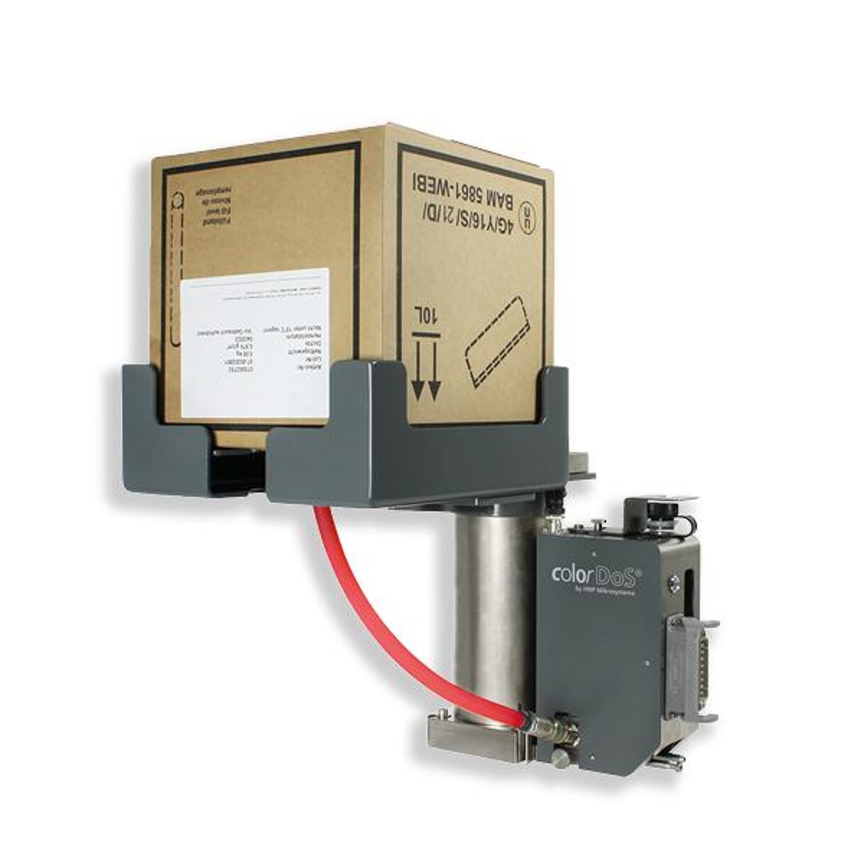 Für den Einsatz am Extruder wurden das Adapterrohr und die Gebindehalterung vergrößert. (Foto: HNP)