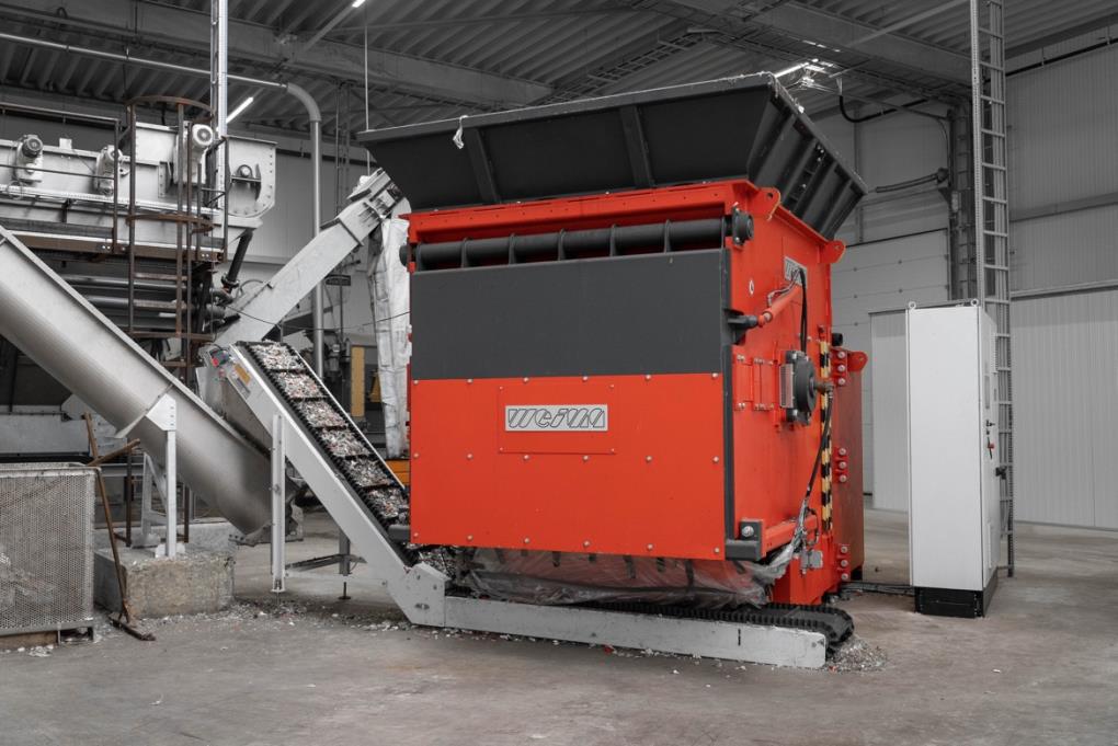Der Einwellen-Zerkleinerer Weima S7.20 bei Stiphout Plasics. (Foto: Weima)