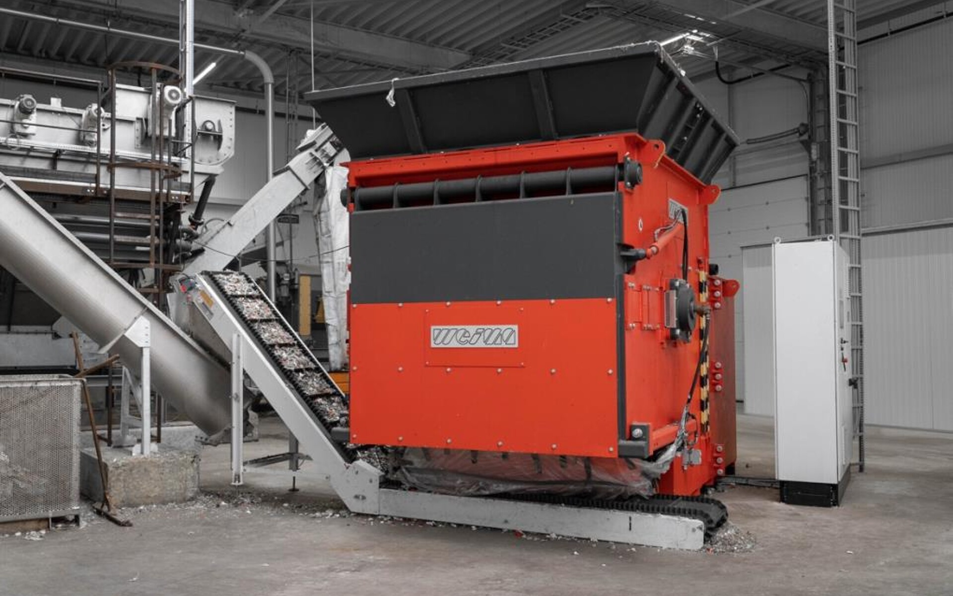 Der Einwellen-Zerkleinerer Weima S7.20 bei Stiphout Plasics. (Foto: Weima)