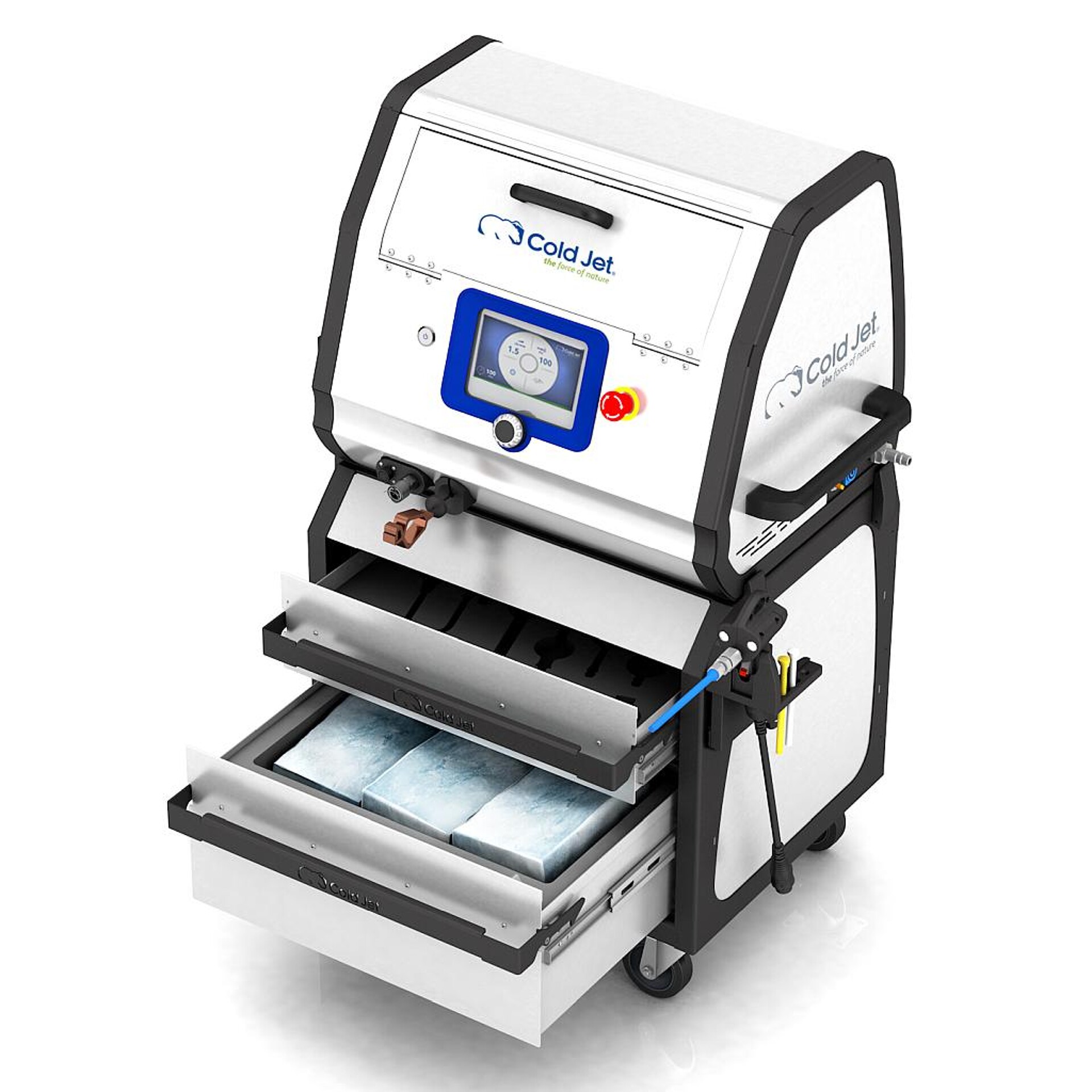 Das i³ Microclean 2 neben hoher Leistung und Effizienz intuitive Bedienelemente und IoT-Funktionen für präzises Trockeneisstrahlen. (Foto: Cold Jet)
