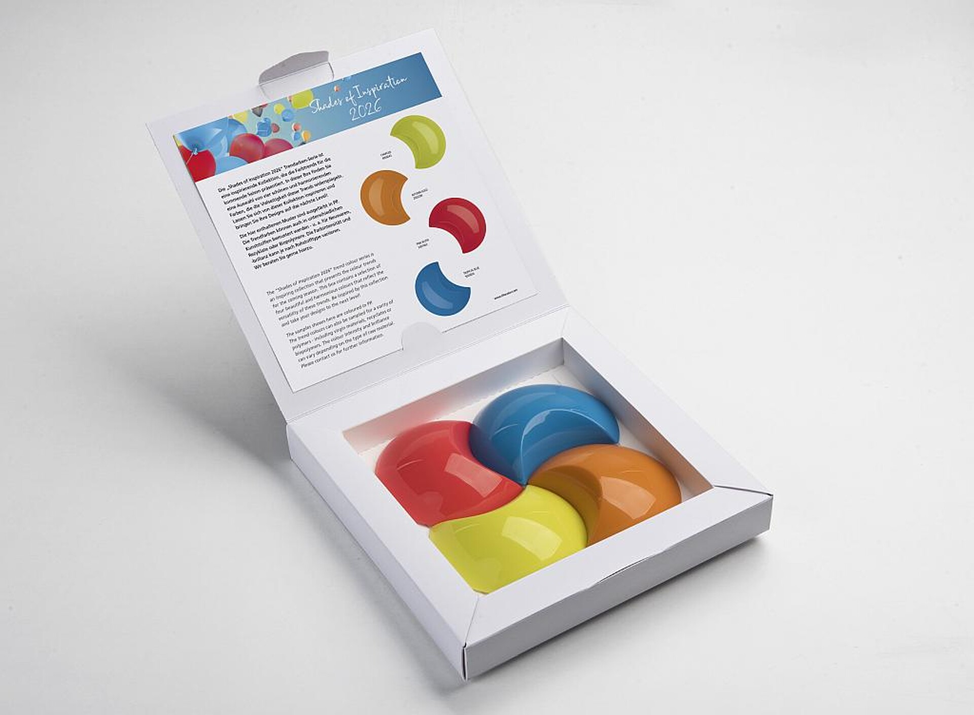 Die Musterbox enthält vier Schlüsselfarben in PP-Virgin-Material. (Foto: Lifocolor)