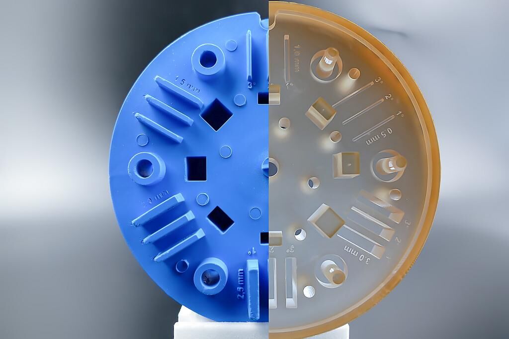 Additiv gefertigter Werkzeugeinsatz und das damit gefertigte Bauteil. (Foto: Christian Deubel/SKZ)