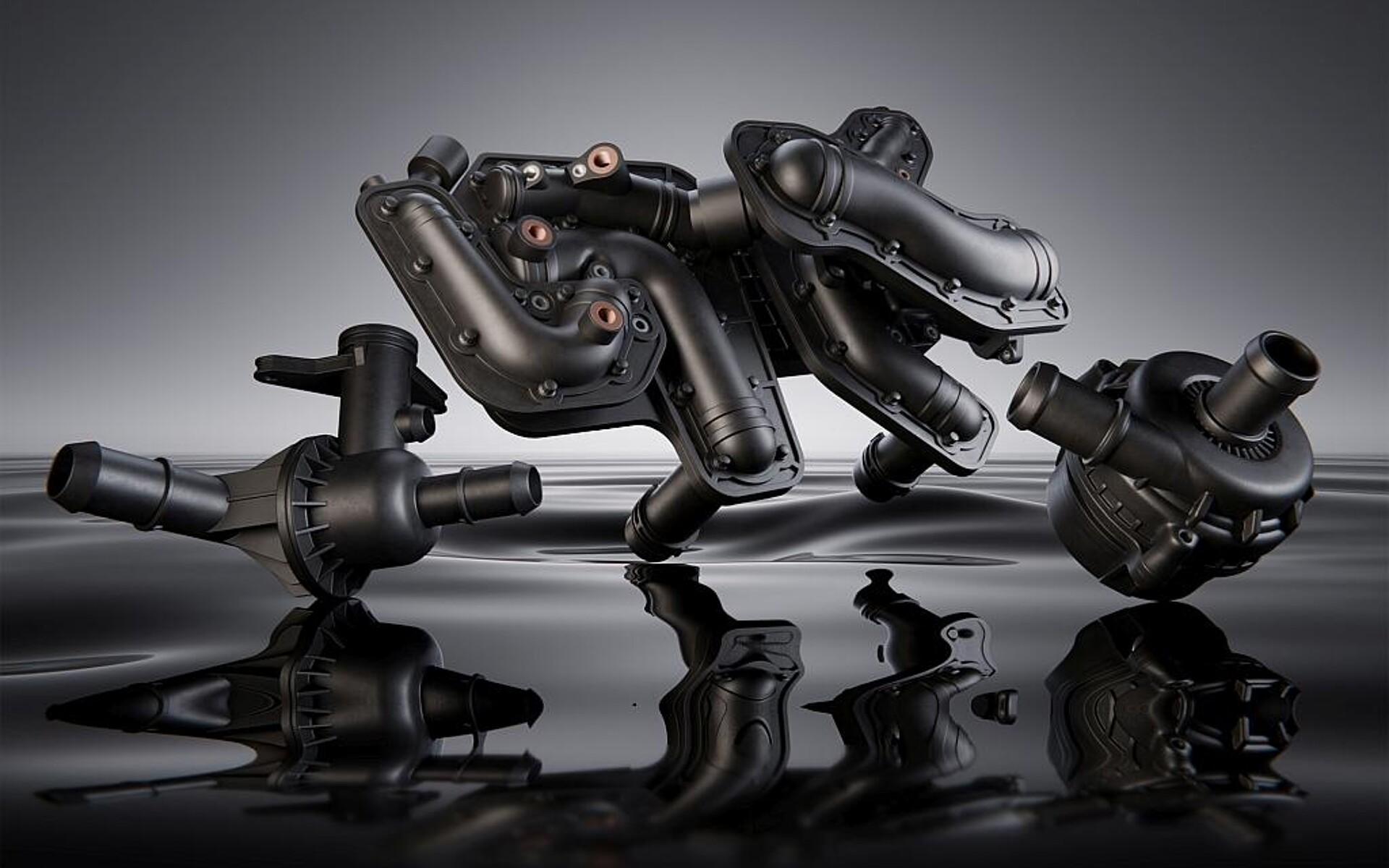 Ultramid Advanced T1000 HR und EQ bieten hohe Hydrolysebeständigkeit und Reinheit für Verbrennungs- und Elektromotoren, die in Kontakt mit Kühlmitteln stabil funktionieren müssen. (Foto: BASF)