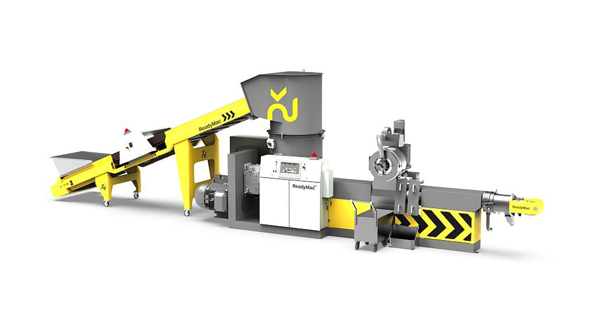 Die neue HD-Version der Standard-Recyclingmaschine ReadyMac 500 kann jetzt auch stärker verunreinigten Input verarbeiten. (Foto: Erema)
